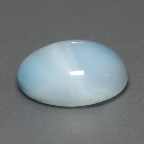 Larimar naturale blu da 6,65 ct, taglio ovale, traslucido