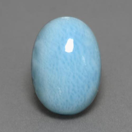 Larimar naturale blu da 6,83 ct, taglio ovale, opaco