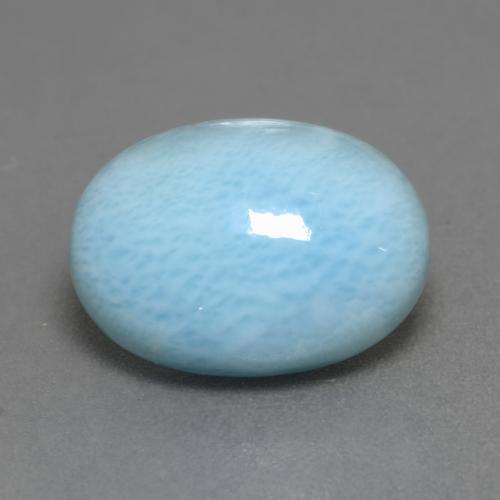 Larimar naturale blu da 6,83 ct, taglio ovale, opaco