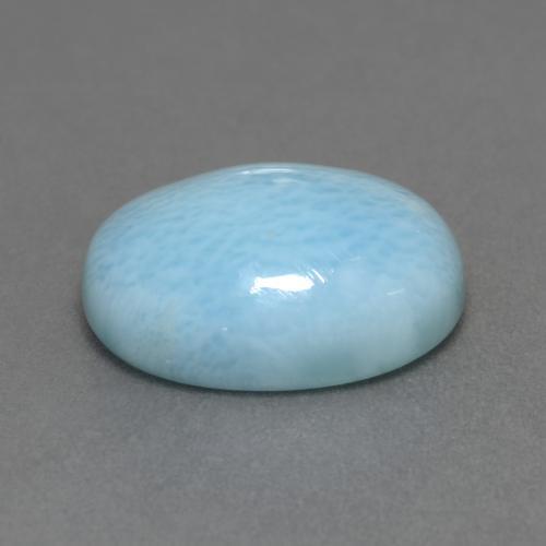 Larimar naturale blu da 6,83 ct, taglio ovale, opaco