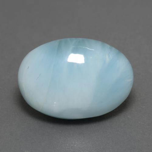 Larimar naturale blu da 7,85 ct, taglio ovale, traslucido