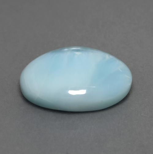 Larimar naturale blu da 7,85 ct, taglio ovale, traslucido