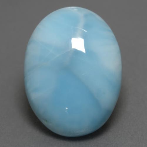 Larimar naturale blu da 8,52 ct, taglio ovale, opaco