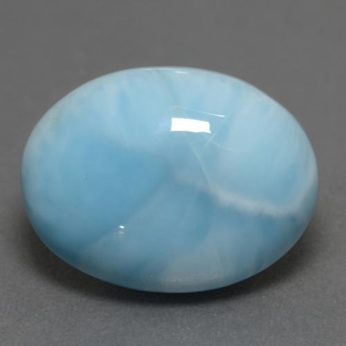 Larimar naturale blu da 8,52 ct, taglio ovale, opaco