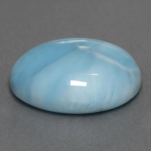 Larimar naturale blu da 8,52 ct, taglio ovale, opaco