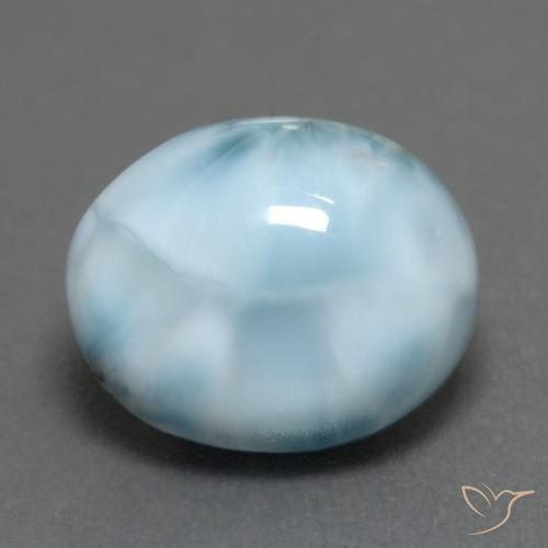 Larimar Azzurro naturale da 5.08 ct, Ovale, Opaco