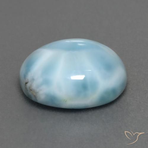 Larimar Azzurro naturale da 5.08 ct, Ovale, Opaco