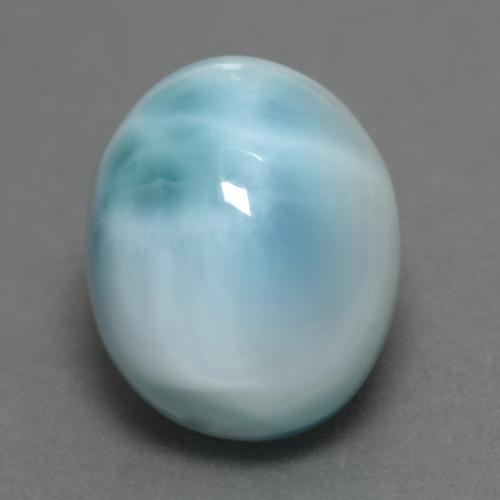 Larimar Azzurro naturale da 6.88 ct, Taglio ovale, Opaco