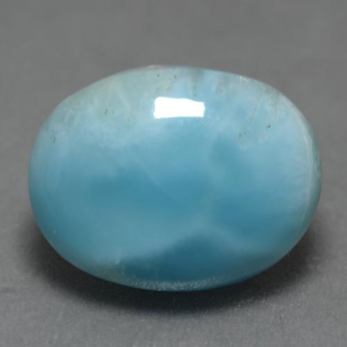 Larimar naturale blu da 4,48 ct, taglio ovale, traslucido