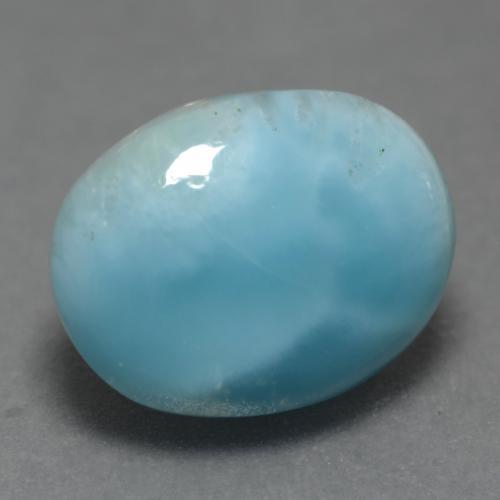 Larimar naturale blu da 4,48 ct, taglio ovale, traslucido