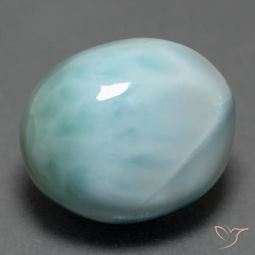 Larimar Azzurro naturale da 6.43 ct, Ovale, Opaco