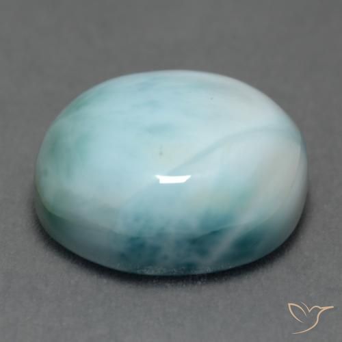 Larimar Azzurro naturale da 6.43 ct, Ovale, Opaco