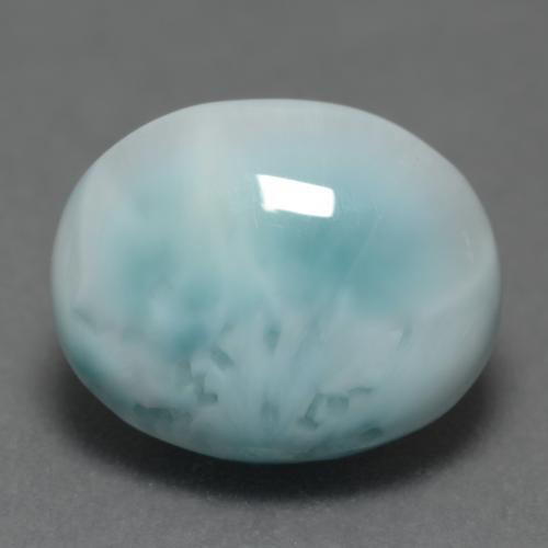 Larimar naturale blu da 4,69 ct, taglio ovale, opaco