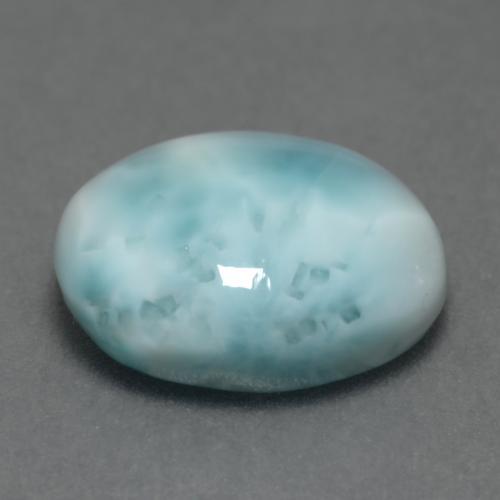 Larimar naturale blu da 4,69 ct, taglio ovale, opaco