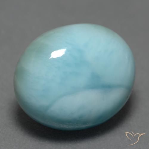 Larimar Azzurro naturale da 5.46 ct, Ovale, Opaco