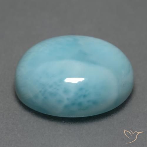 Larimar Azzurro naturale da 5.46 ct, Ovale, Opaco