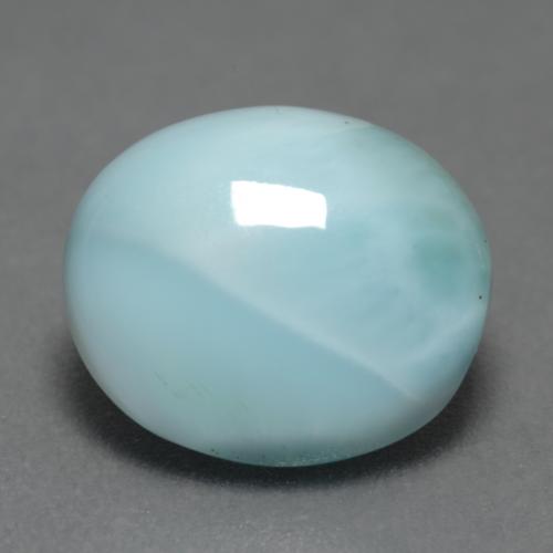 Larimar naturale blu da 3,28 ct, taglio ovale, opaco