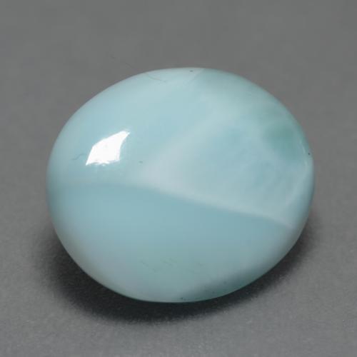 Larimar naturale blu da 3,28 ct, taglio ovale, opaco