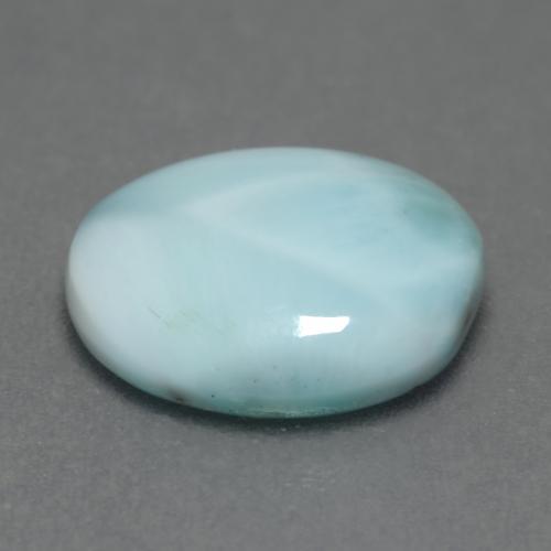 Larimar naturale blu da 3,28 ct, taglio ovale, opaco