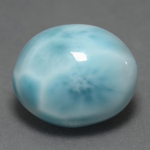 Larimar naturale blu da 4,82 ct, taglio ovale, opaco