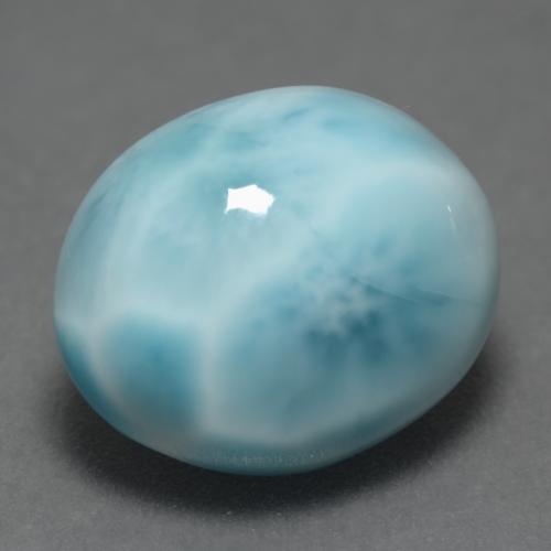 Larimar naturale blu da 4,82 ct, taglio ovale, opaco