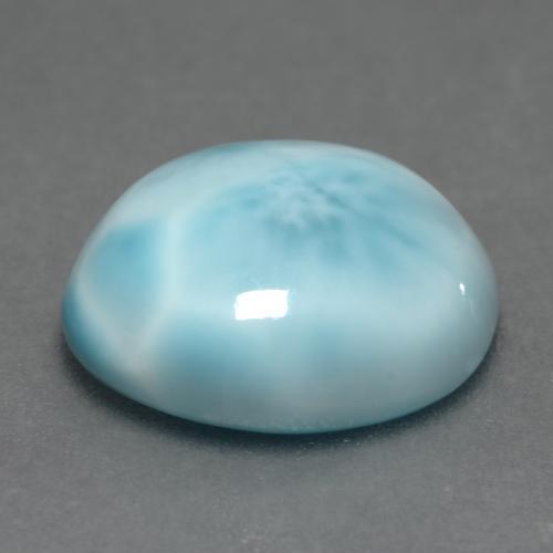Larimar naturale blu da 4,82 ct, taglio ovale, opaco