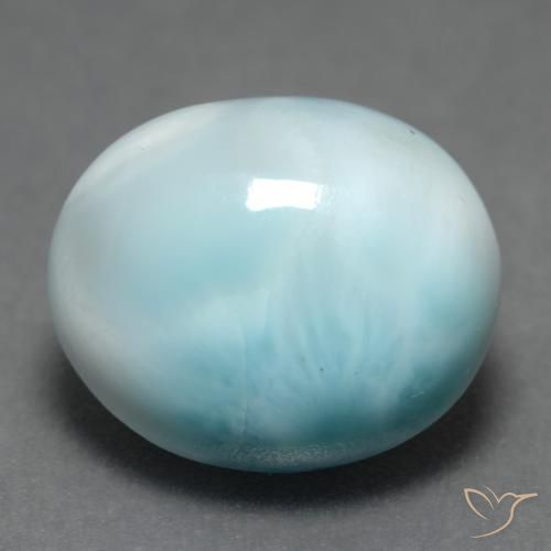Larimar Azzurro naturale da 5.19 ct, Taglio ovale, Traslucido