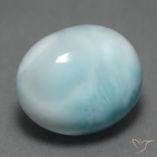 Larimar Azzurro naturale da 5.19 ct, Taglio ovale, Traslucido