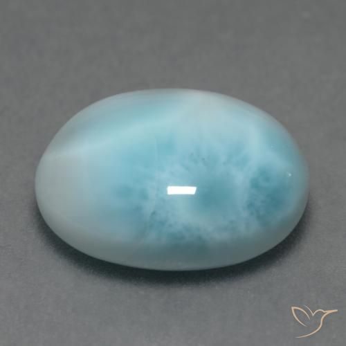 Larimar Azzurro naturale da 5.19 ct, Taglio ovale, Traslucido