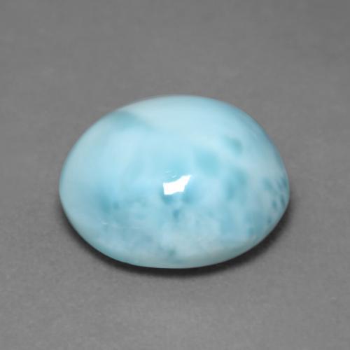 Larimar naturale blu da 6,04 ct, taglio rotondo, opaco