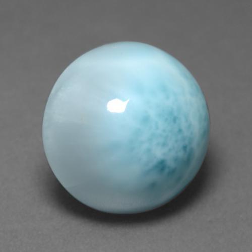 Larimar naturale blu da 6,48 ct, taglio rotondo, opaco