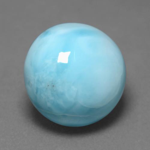 Larimar Azzurro naturale da 7.48 ct, Taglio rotondo, Opaco