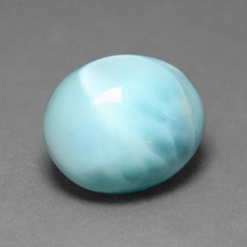 Larimar Azzurro naturale da 4.48 ct, Taglio ovale, Opaco