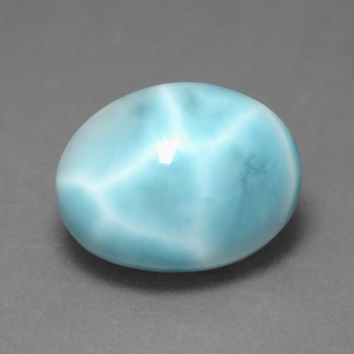 Larimar naturale blu da 4,55 ct, taglio ovale, opaco