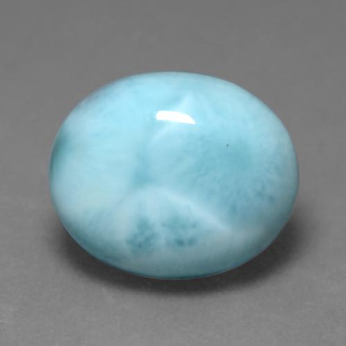 Larimar naturale blu da 4,62 ct, taglio ovale, opaco