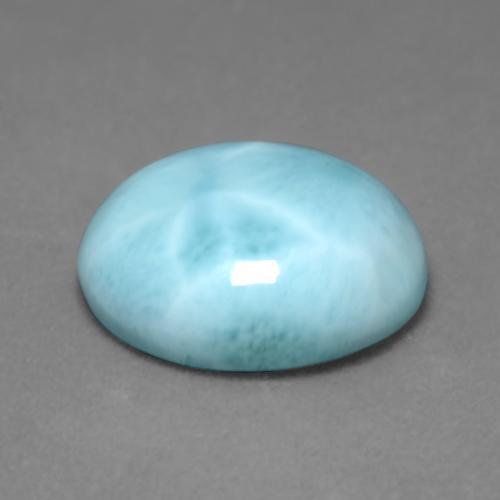 Larimar naturale blu da 4,62 ct, taglio ovale, opaco
