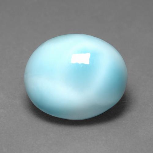 Larimar naturale blu da 5,18 ct, taglio ovale, opaco