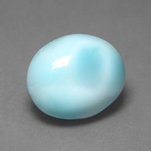 Larimar naturale blu da 5,18 ct, taglio ovale, opaco