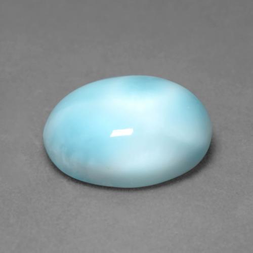 Larimar naturale blu da 5,18 ct, taglio ovale, opaco