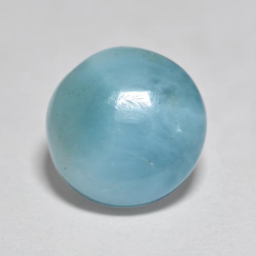 Larimar naturale blu da 2,69 ct, taglio rotondo, opaco
