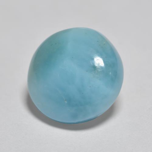 Larimar naturale blu da 2,69 ct, taglio rotondo, opaco