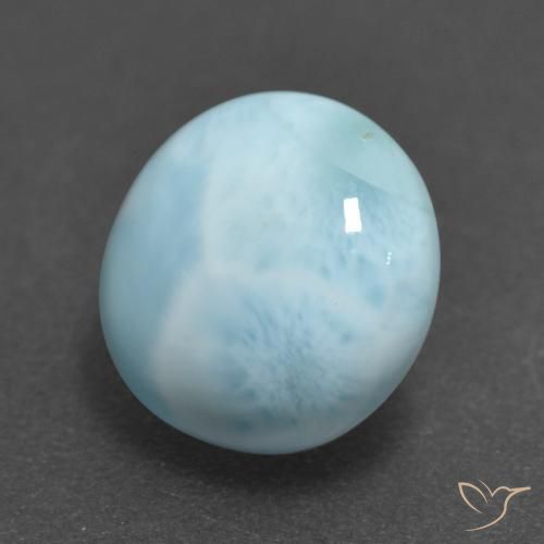 Larimar Azzurro naturale da 3.26 ct, Rotondo, Opaco