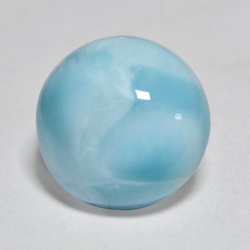 Larimar Blu medio naturale da 3.47 ct, Taglio rotondo, Traslucido
