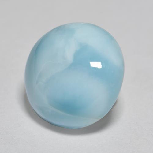 Larimar Blu medio naturale da 3.47 ct, Taglio rotondo, Traslucido
