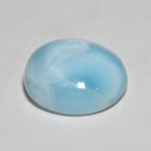 Larimar Blu medio naturale da 3.47 ct, Taglio rotondo, Traslucido
