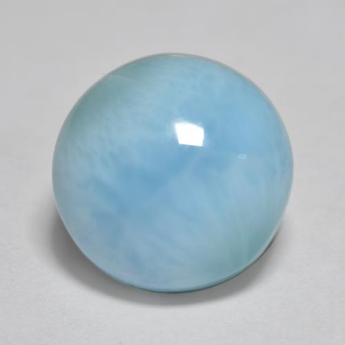 Larimar naturale blu da 3,84 ct, taglio rotondo, opaco