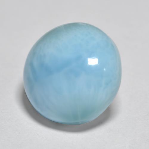 Larimar naturale blu da 3,84 ct, taglio rotondo, opaco