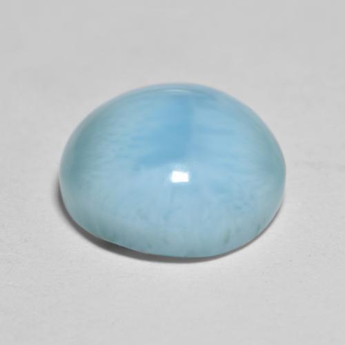 Larimar naturale blu da 3,84 ct, taglio rotondo, opaco