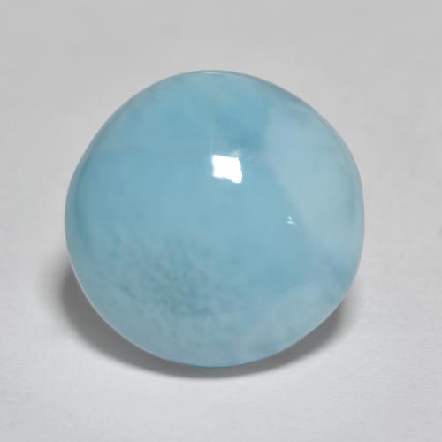 Larimar Celeste naturale da 3.19 ct, Taglio rotondo, Opaco