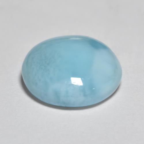 Larimar Celeste naturale da 3.19 ct, Taglio rotondo, Opaco